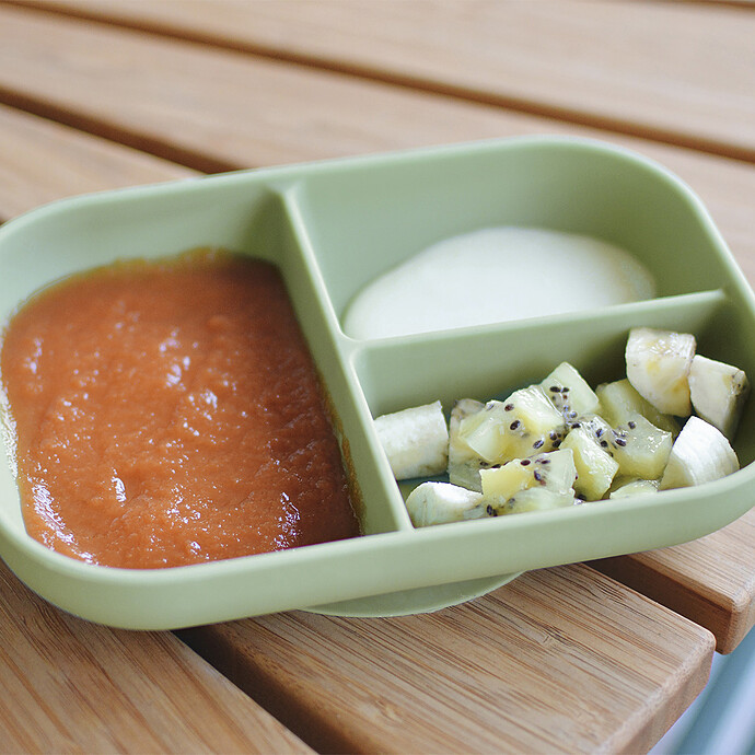 Assiette Compartimenté avec Ventouse - Sage Green BÉABA
