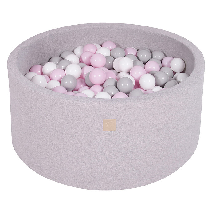 Piscine à Balles Ronde + 300 Balles RBG - Grise MeowBaby