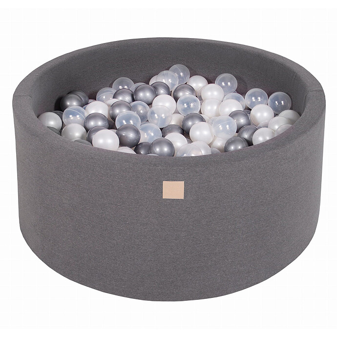 Piscine à Balles Ronde + 300 Balles ABT - Anthracite MeowBaby