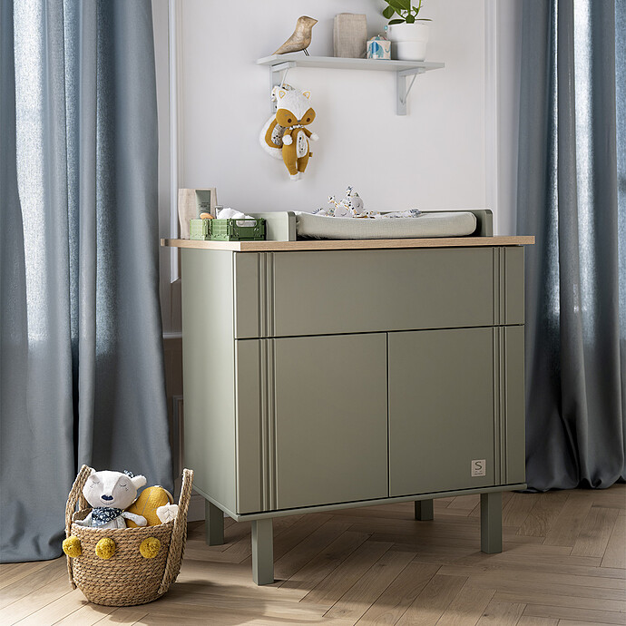 Commode et Plan à Langer Eléonore - Kaki Sauthon
