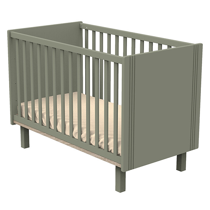 Lit Bébé Eléonore Kaki - 60 x 120 cm Sauthon
