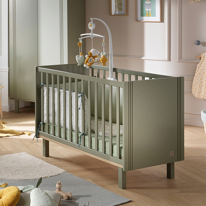 Lit Bébé Eléonore Kaki - 60 x 120 cm Sauthon