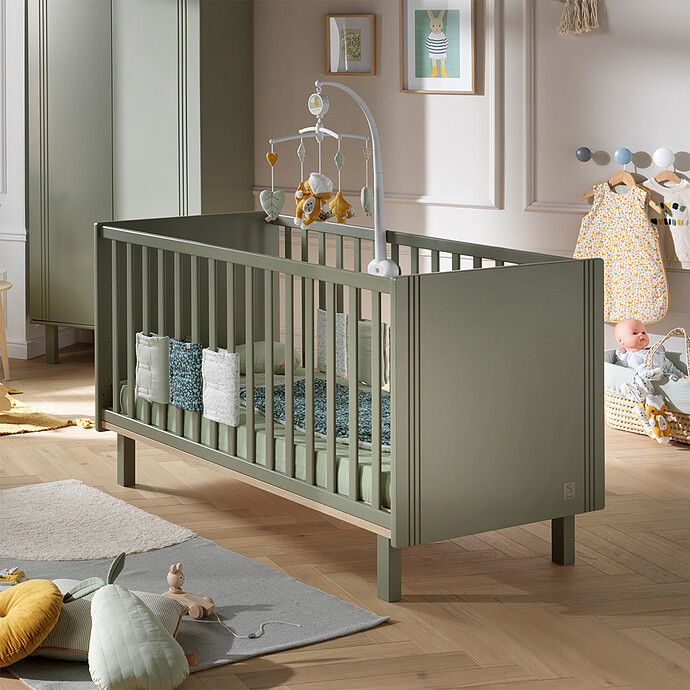 Little Big Bed Evolutif Eléonore Kaki - 70 x 140 cm Sauthon