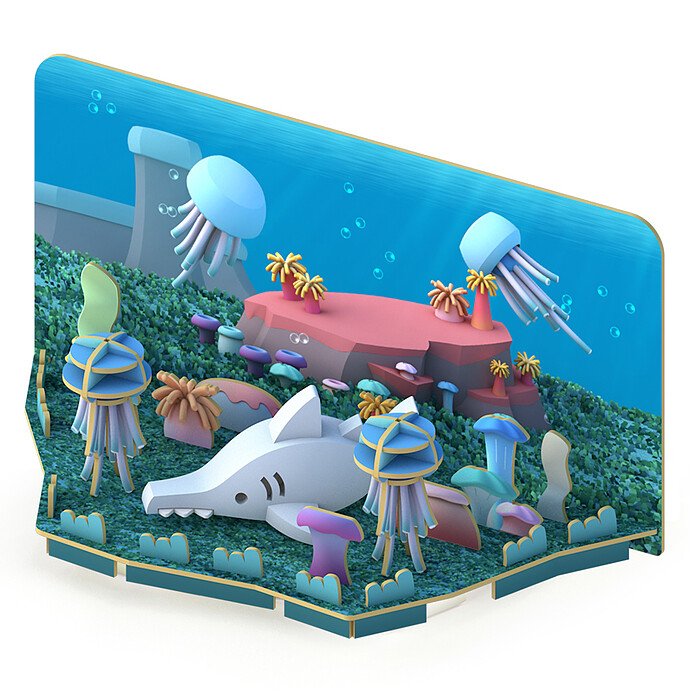 Requin Scie et Habitat Half Ocean Halftoys