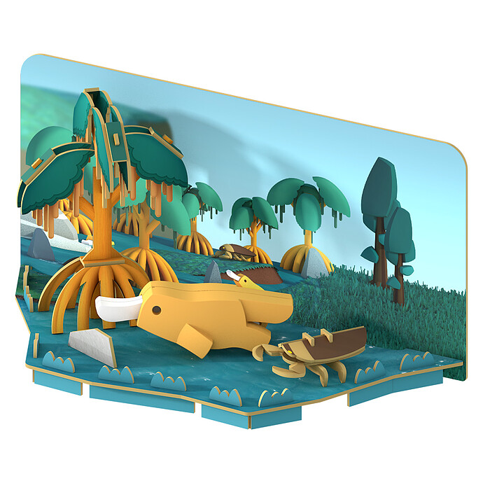 Ornithorynque et Habitat Half Forest Halftoys