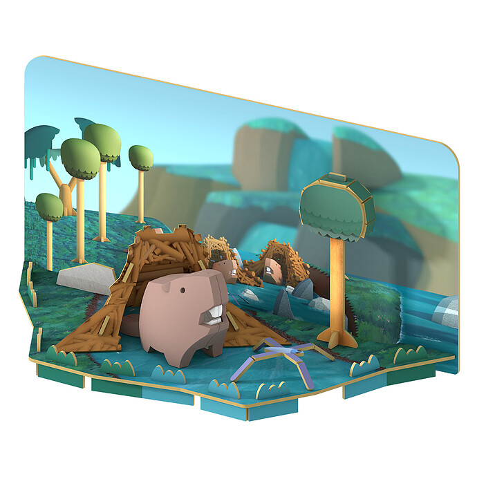 Castor et Habitat Half Forest Halftoys