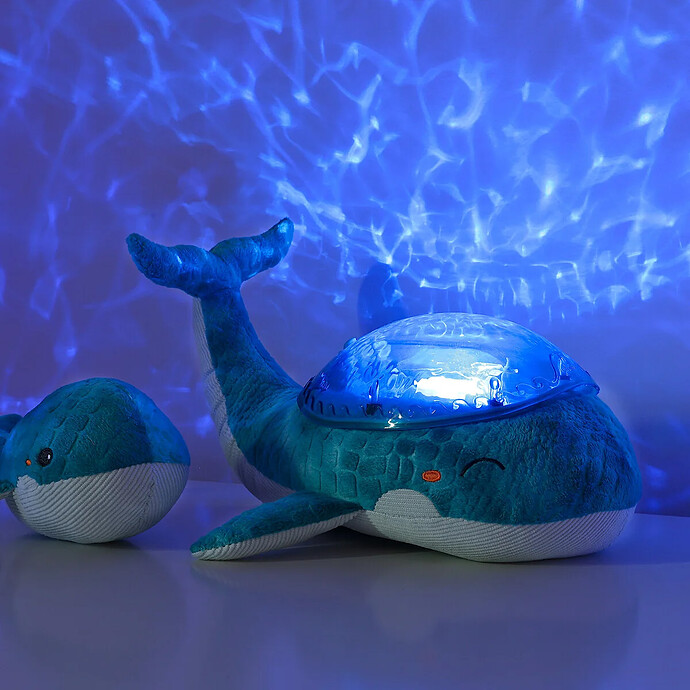 Peluche Veilleuse Tranquil Whale Family Blue Cloud b