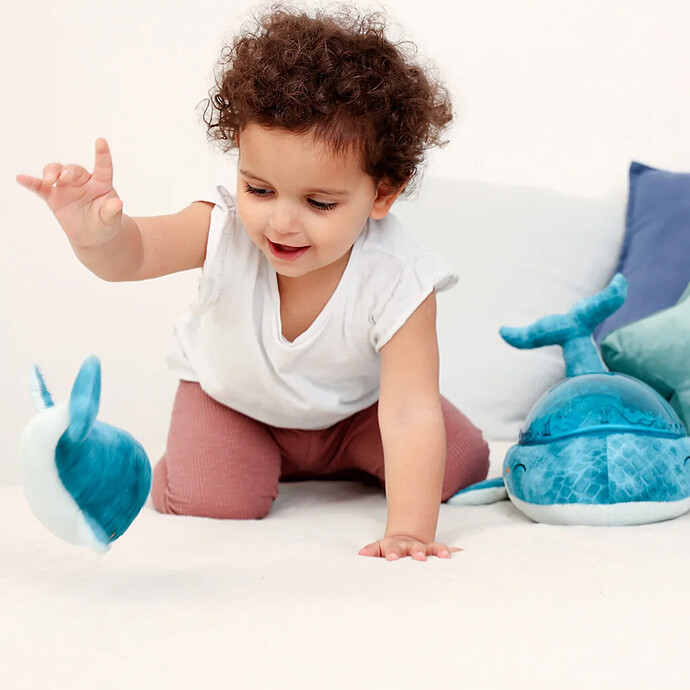 Avis Peluche Veilleuse Tranquil Whale Family Blue