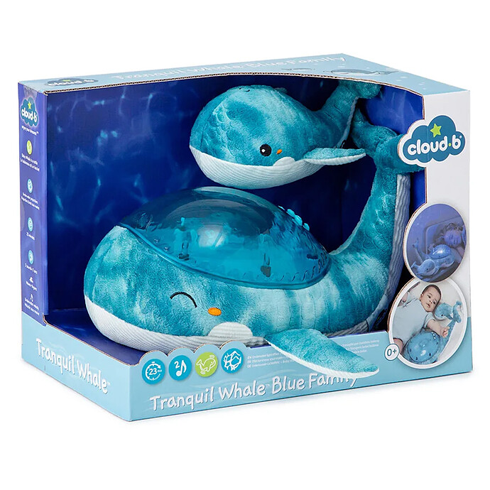 Achat Peluche Veilleuse Tranquil Whale Family Blue