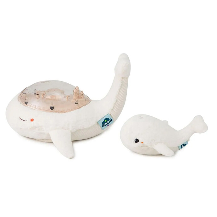 Peluche Veilleuse Tranquil Whale Family White Cloud b