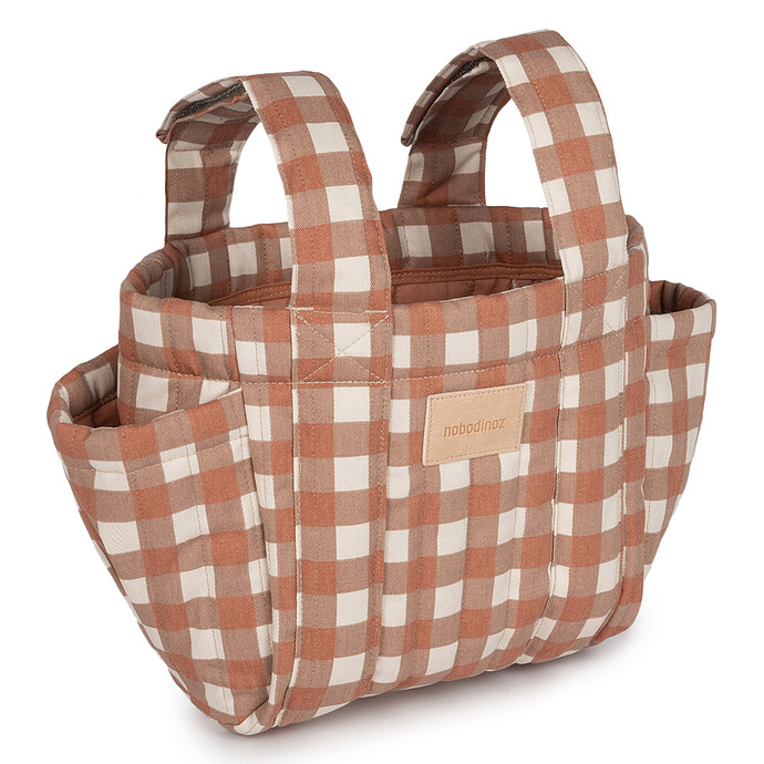 Organisateur de Poussette Hyde Park - Terracotta Checks Nobodinoz