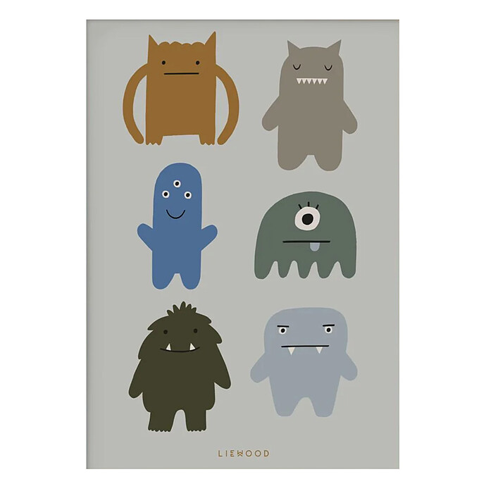 Affiche Beverly Monster Mist - 70 x 50 cm Liewood