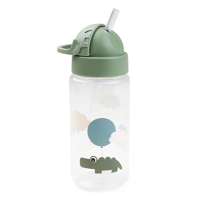 Gourde avec Paille Happy Clouds Vert - 350 ml Done by Deer