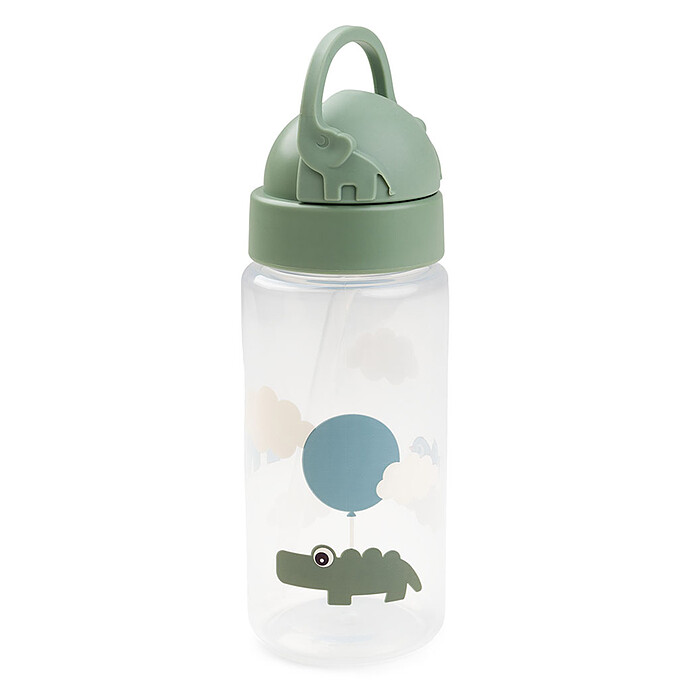 Gourde avec Paille Happy Clouds Vert - 350 ml Done by Deer