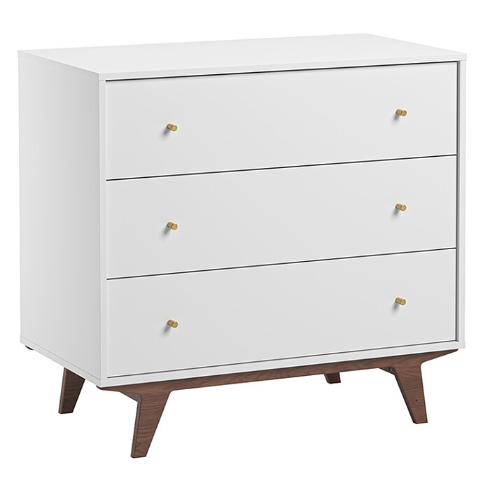 Commode et Plan à Langer Mid II - Noix et Blanc Vox Meubles