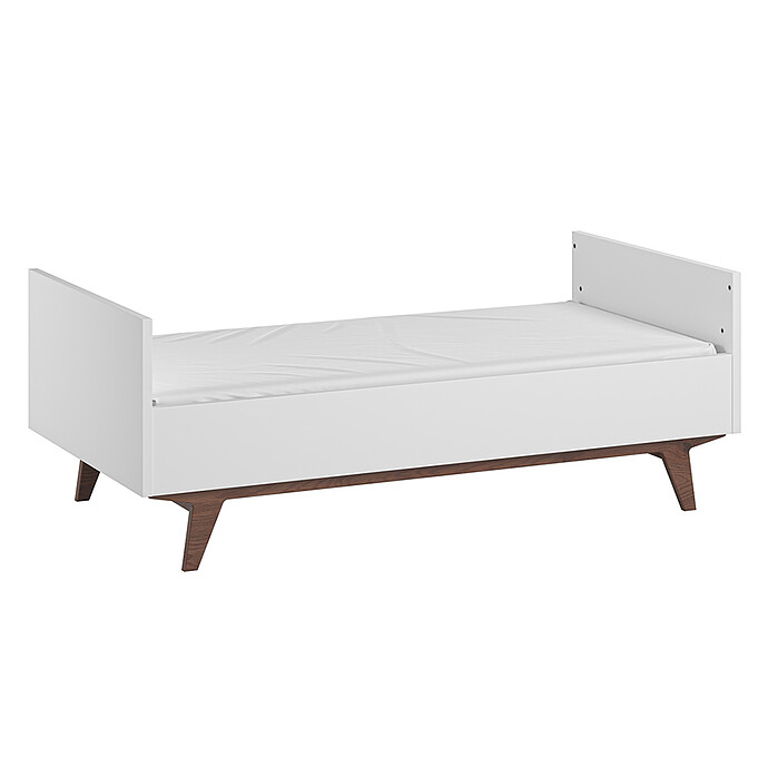 Lit Bébé Evolutif Mid Blanc et Noix - 70 x 140 cm Vox Meubles