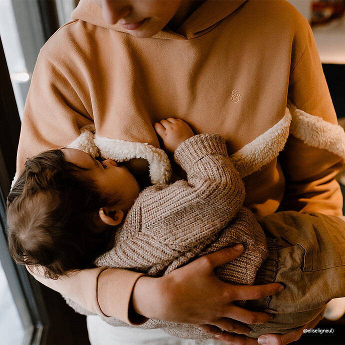 Hoodie d'Allaitement Just Mama Mom'moute Moka - XL You&Milk