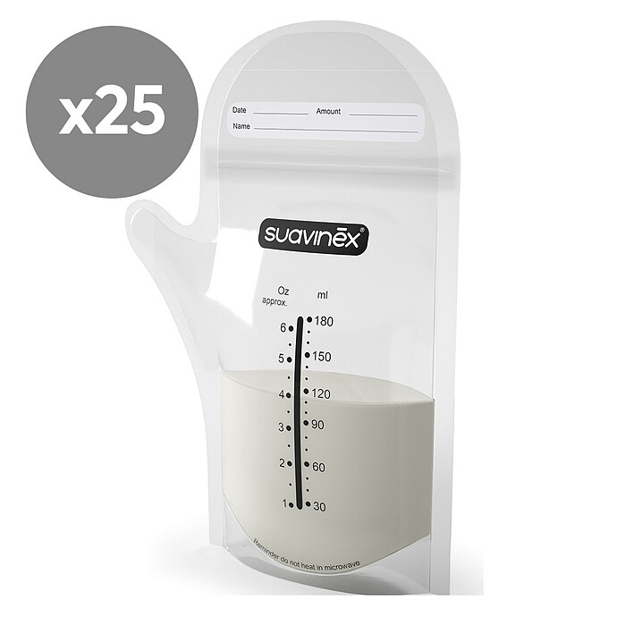 Lot de 25 Sachets de Conservation - 180 ml Suavinex