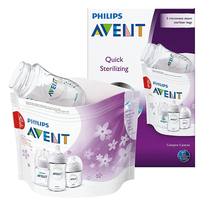 Lot de 5 Sachets de Stérilisation pour Micro-ondes Philips Avent