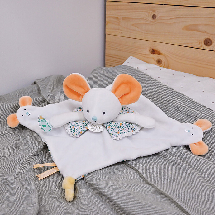 Doudou Souris Blanche avec Marionnettes à Doigt Les Petits Futés Doudou et Compagnie