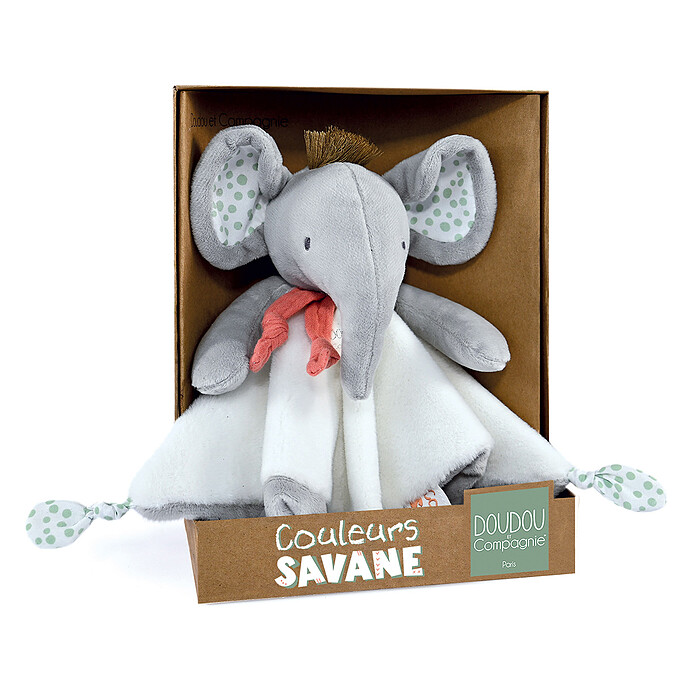 Doudou Eléphant Couleurs Savane Doudou et Compagnie