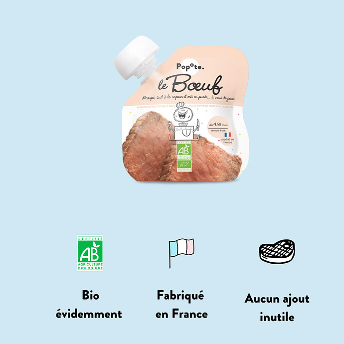 Gourde Repas Bio Boeuf - 60 g Popote