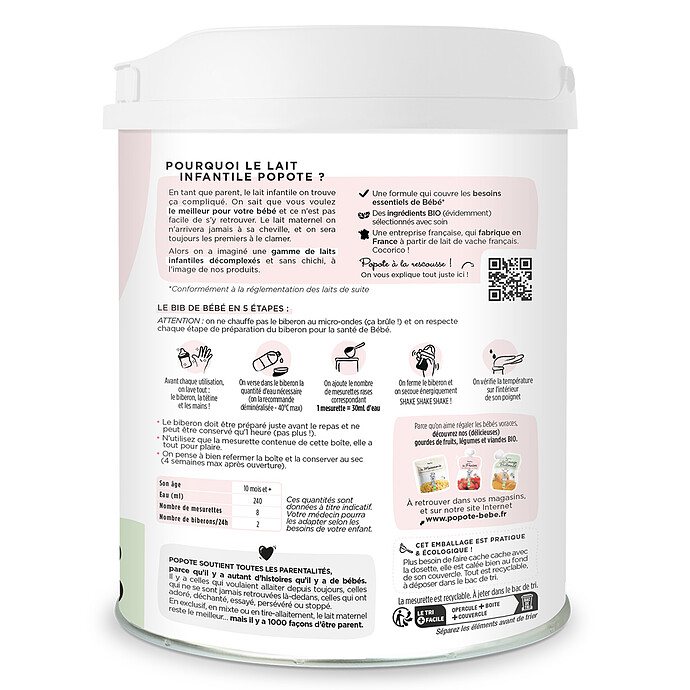 Avis Lait 3ème Âge Croissance Bio - 800 g