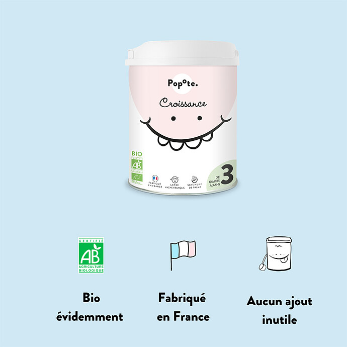 Achat Lait 3ème Âge Croissance Bio - 800 g