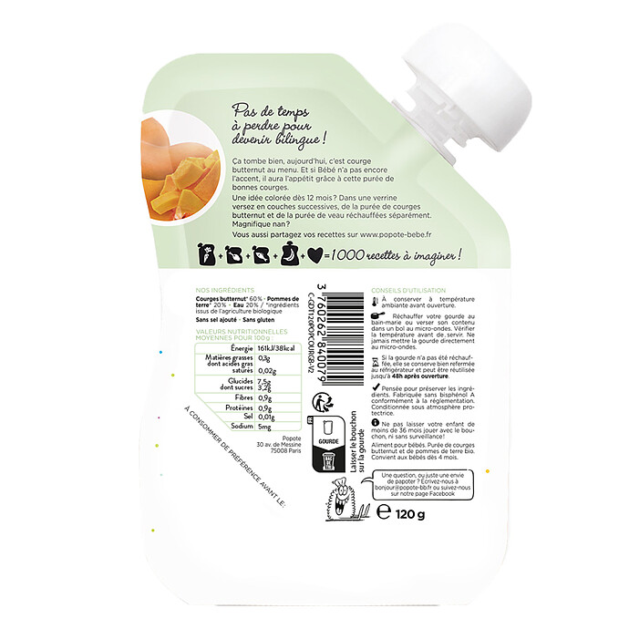 Gourde repas bio