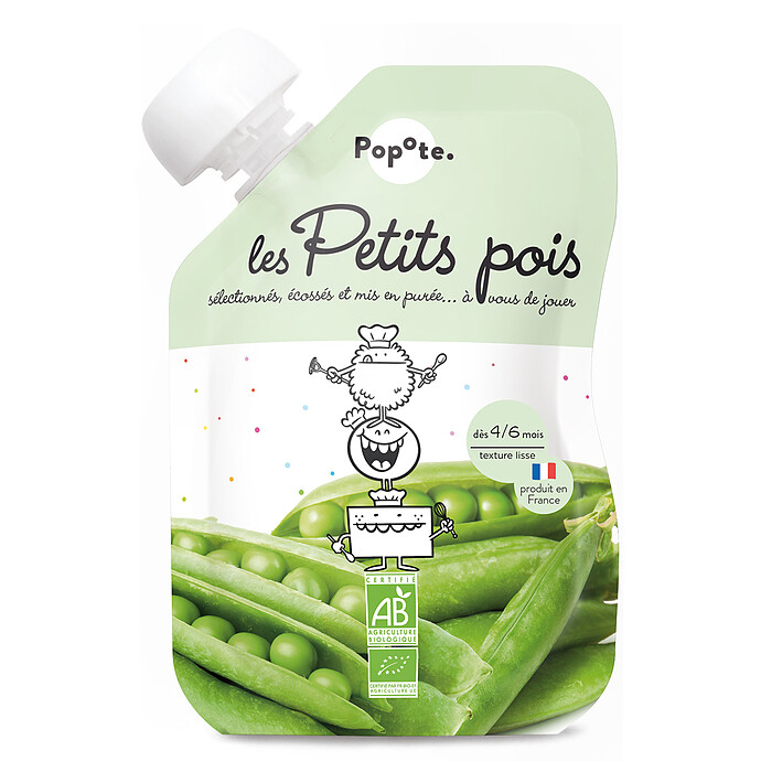 Gourde Repas Bio Petits Pois - 120 g Popote