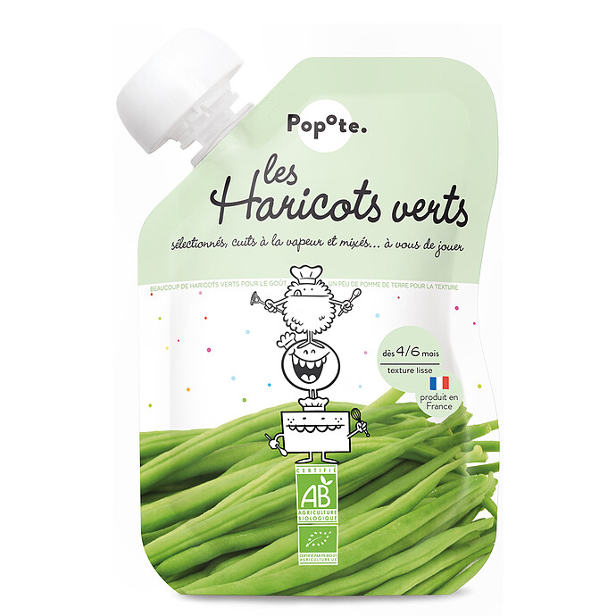 Gourde Repas Bio Haricots Verts - 120 g Popote