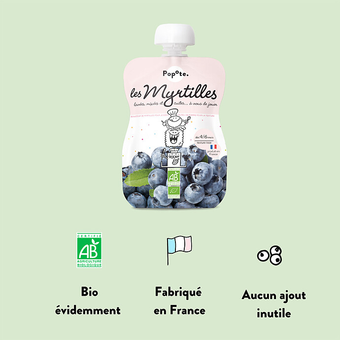 Avis Gourde Repas Bio Myrtilles - 120 g