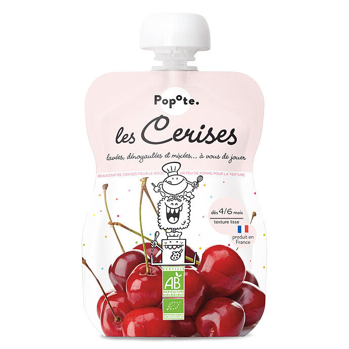 Gourde Repas Bio Cerises - 120 g Popote