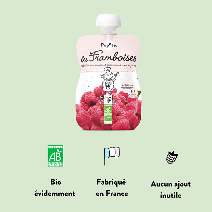 Avis Gourde Repas Bio Framboises - 120 g