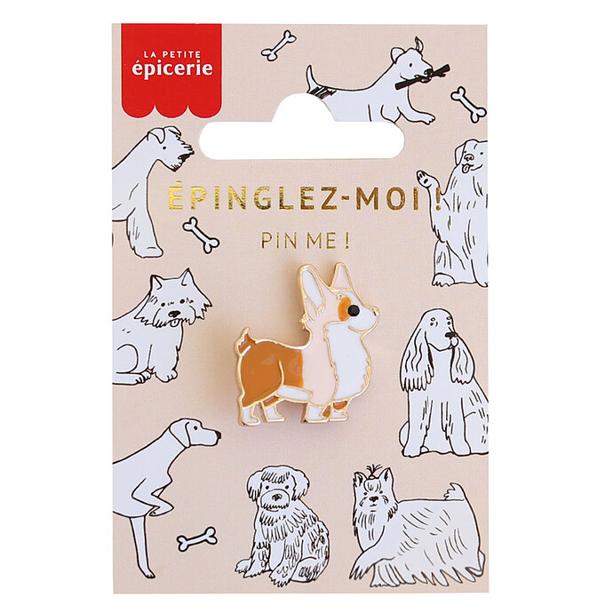 Broche Pin's Emaillé - Corgi La Petite Epicerie