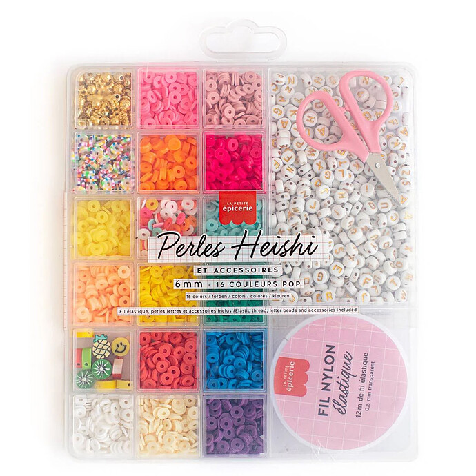 Boîte de 16 Couleurs de Perles Heishi - Pop La Petite Epicerie