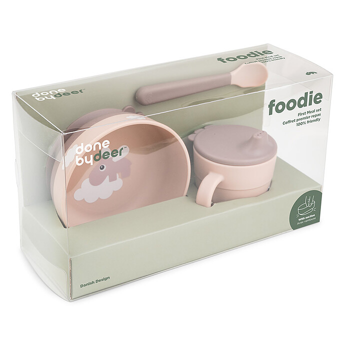 Achat Coffret Premier Repas 3 Pièces Foodie - Happy Clouds Rose