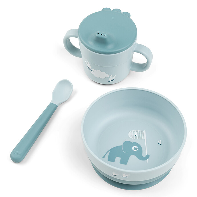 Coffret Premier Repas 3 Pièces Foodie - Elphee Bleu Done by Deer