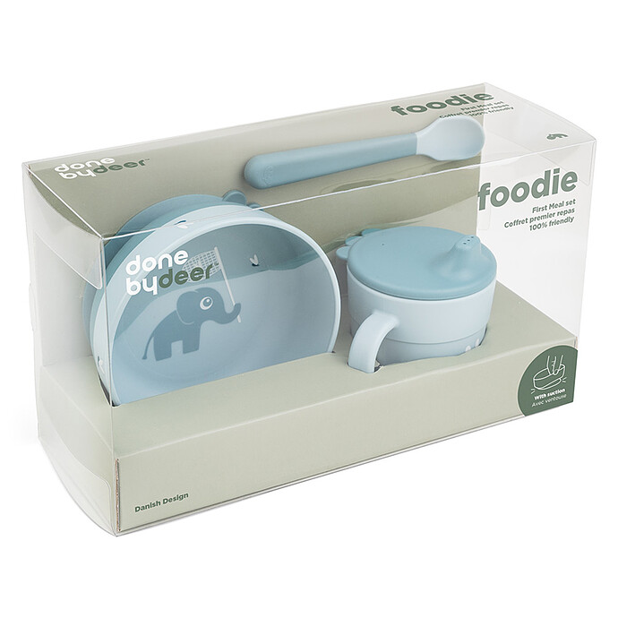 Achat Coffret Premier Repas 3 Pièces Foodie - Elphee Bleu