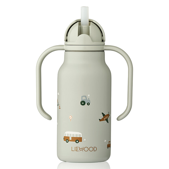 Gourde avec Poignées Kimmie Vehicles Dove Blue Mix - 250 ml Liewood