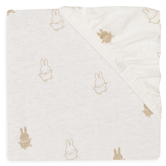 Drap Housse Berceau et Cododo Jersey Happy Miffy Nougat - 40-50 x 80-90 cm Jollein