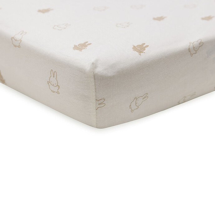 Drap Housse Berceau et Cododo Jersey Happy Miffy Nougat - 40-50 x 80-90 cm Jollein