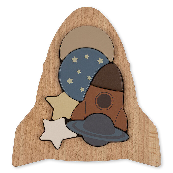 Puzzle en Bois Fusée - Multi Color Konges Sløjd