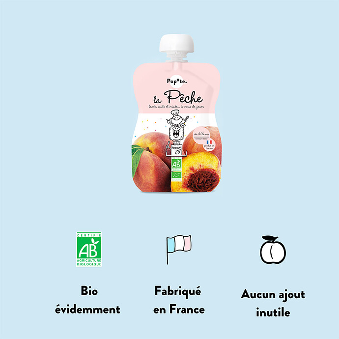 Avis Gourde Repas Bio Pêche - 120 g