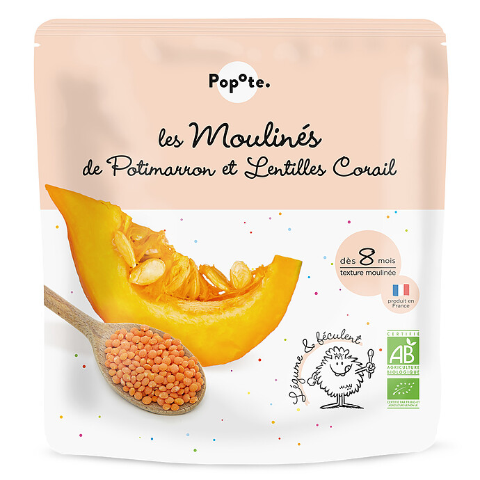 Les Moulinés Potimarron et Lentilles - 180 g Popote