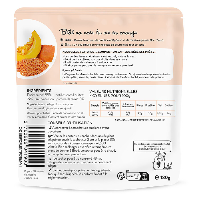 Gourde repas bio