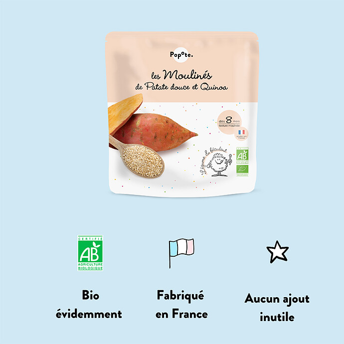 Les Moulinés Patate Douce et Quinoa - 180 g Popote
