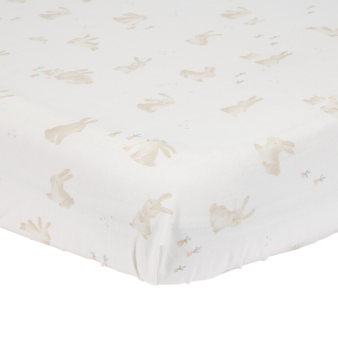 Drap Housse Newborn Natural Baby Bunny - 60 x 120 cm Little Dutch