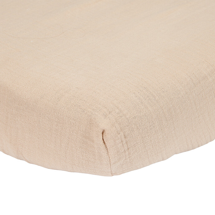 Drap Housse Mousseline Newborn Naturals Beige - 70 x 140 cm Little Dutch