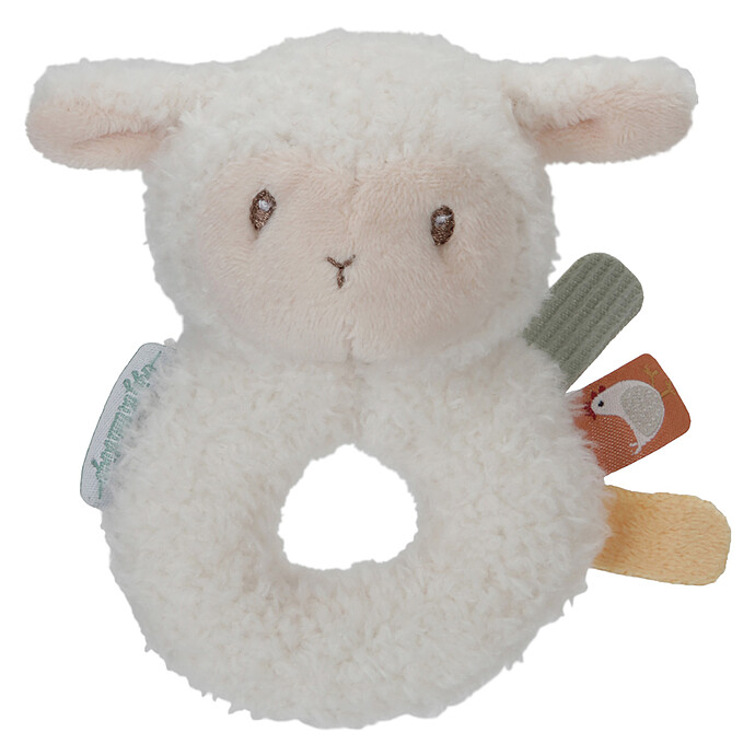 Hochet Anneau Souple Mouton Little Farm - Blanc Little Dutch